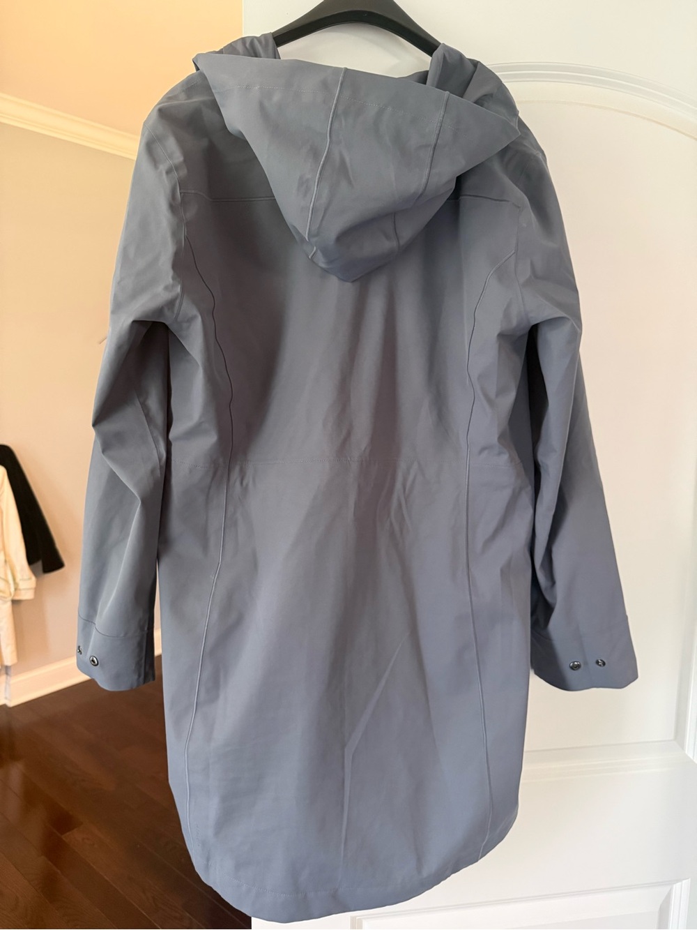 Athleta Slate Gray Hooded Rain Trench - Picture 7 of 8
